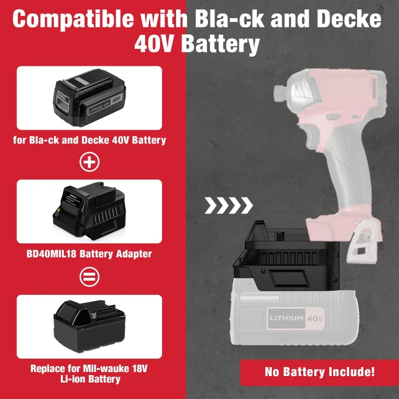 BD40MIL18 Battery Adapter Suit - Black+Decker Tool Cordless review and price